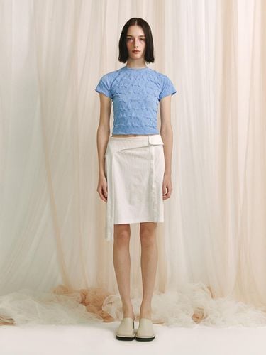 Jacquard Button Skirt - White - MEENDERI - Modalova