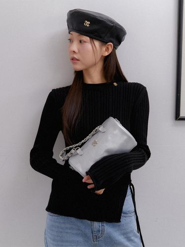 Side Strap Knit Top - Black - ANOETIC - Modalova