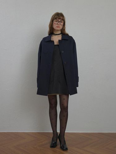 ACotton Half Coat_Navy - SSEMI - Modalova