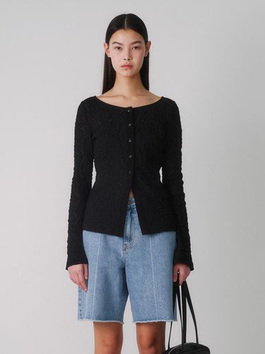 Lace Button Cardigan_Black - RAIVE - Modalova