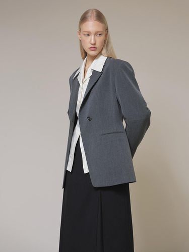 Basic One-Button Jacket_Grey - RAIVE - Modalova