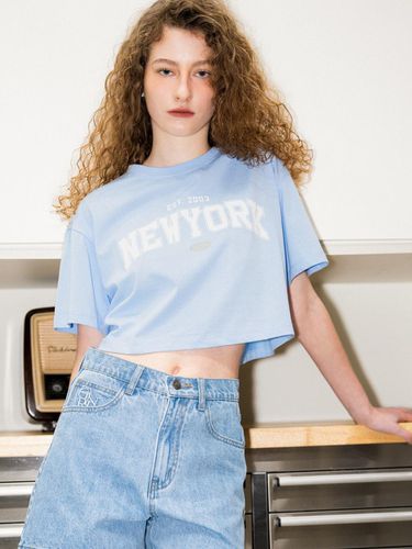 New York Loose Fit Crop T-shirt_Sky Blue - GENERAL IDEA - Modalova