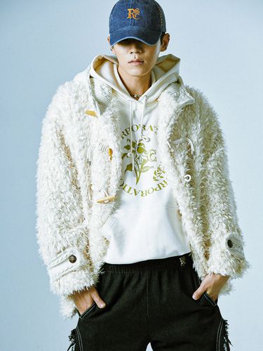 Fur Knit Duffle Coat - RSSC - Modalova