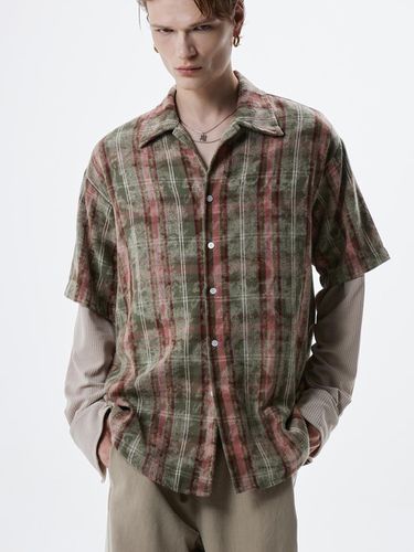 Dyed Check Layered Shirt _ Khaki - RSSC - Modalova