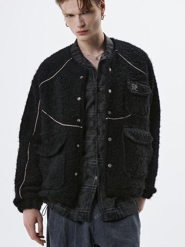 Reflective Line Fur Jacket _ Black - RSSC - Modalova