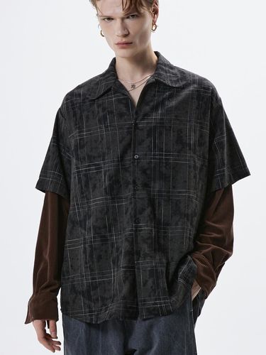 Dyed Check Layered Shirt _ Black - RSSC - Modalova