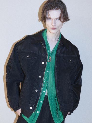 Denim Mixed MA-1 Jacket _ Black - RSSC - Modalova