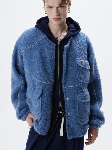 Reflective Line Fur Jacket _ Blue - RSSC - Modalova