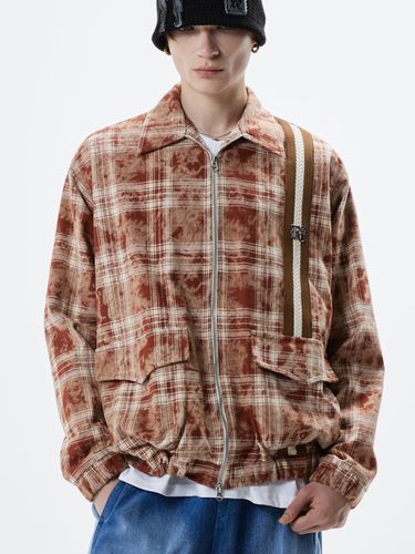 Dyed Check Zip-Up Jacket _ Brick - RSSC - Modalova