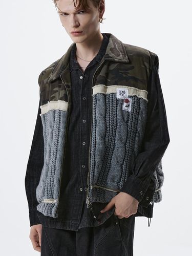 Denim & Knit Padding Vest _ / - RSSC - Modalova