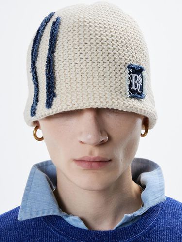 Denim Patched Knit Beanie - RSSC - Modalova