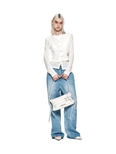 Flower Printed Jeans - Light Blue - Matin Kim - Modalova