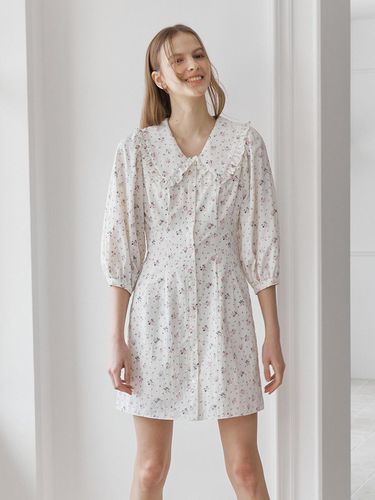 Lace Collar Puff Sleeves Mini Dress () - VEM.VER - Modalova