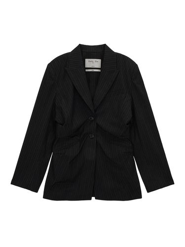 Striped Draped Blazer - Black - Matin Kim - Modalova