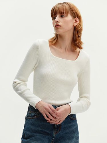 Square Neck Ribbed Knit - MONGDOL - Modalova