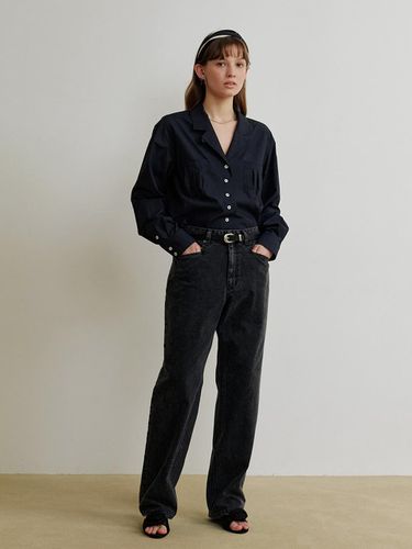 Stone Loose Denim Pants Black - IULAI - Modalova