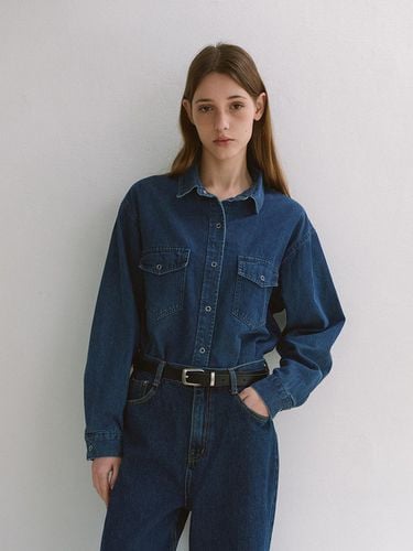 Vintage Blue Denim Shirt - Denim - Laminez - Modalova