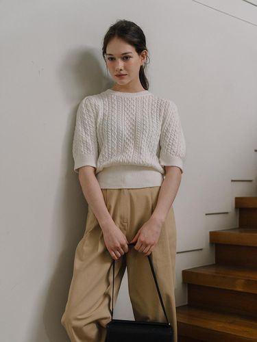 Cable Puff Sleeve Knit - Laminez - Modalova