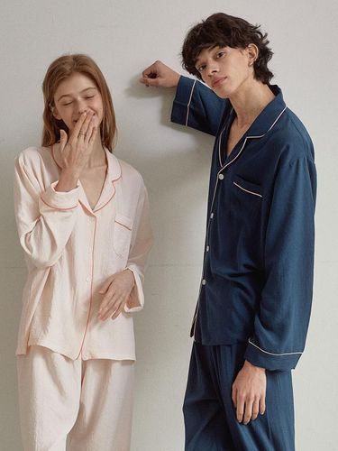 Couple Harmony Sandwashed Long Sleeve Pajamas - LUNALUZ STUDIO - Modalova