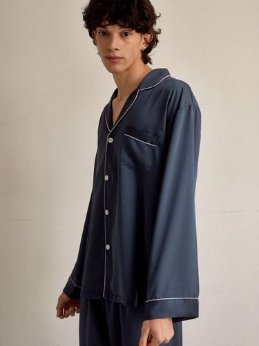 Men's Carla Satin Long Sleeve Pajamas - LUNALUZ STUDIO - Modalova