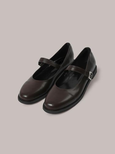 Mary Jane Flat Shoes - Brown - Laminez - Modalova