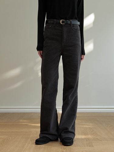 Corduroy Bootcut Pants - Charcoal - Laminez - Modalova