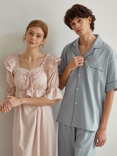 Couple Jeanne Cotton Half Sleeve Pajamas - LUNALUZ STUDIO - Modalova