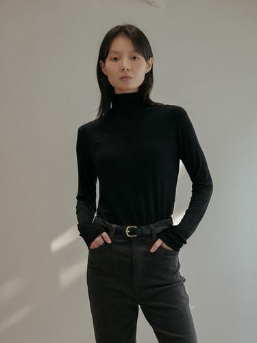 Soft Turtleneck T-shirt - Black - Laminez - Modalova