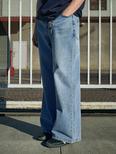 Wide-Leg Stone-Washing Denim Pants 3 Colors - Fluke - Modalova