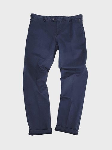 Garment-Dyed Slim Fit Pants - Navy - birbante - Modalova