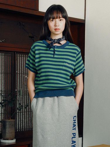 Stripe Hf Knit_Green / Navy - Mmlg Women - Modalova