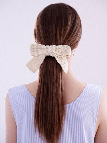 No.206 / Big Ribbon Crochet Hair Clip - Slowslowly - Modalova