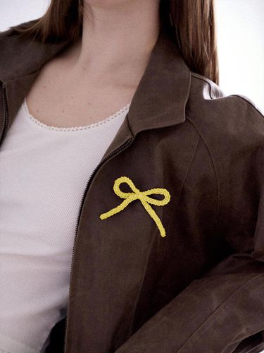 No.202 / Ribbon Crochet Brooch_Yellow - Slowslowly - Modalova