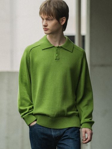 Collar Raglan Knit Sweater_Green - HALBKREIS LAYOUT - Modalova