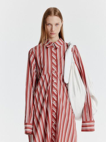 Yeva Stripe Long Shirt - Brown - EENK - Modalova