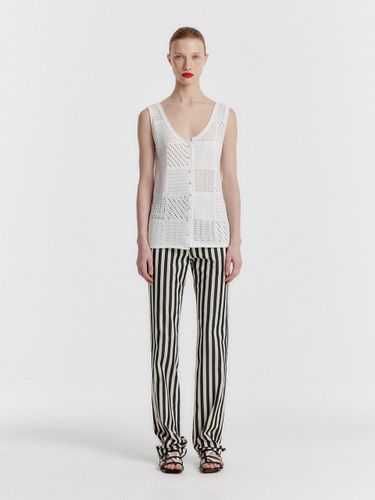 Yissy Jacquard Denim Pants - White - EENK - Modalova