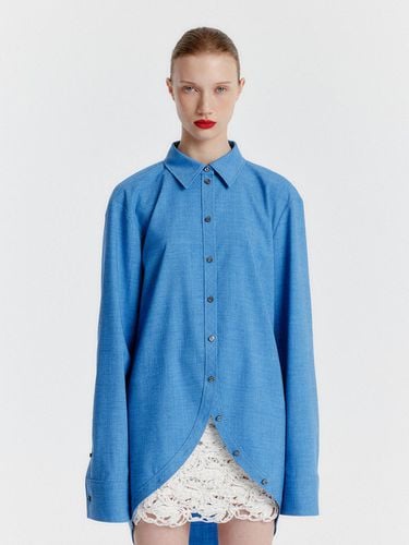 Yerina Round Hemline Shirt - Blue - EENK - Modalova