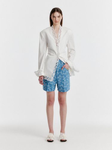 Yessy Jacquard Denim Shorts - EENK - Modalova