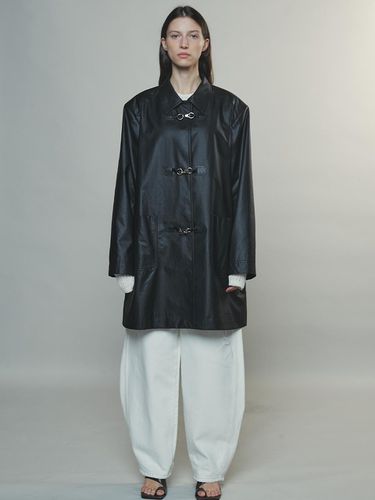 Coated Buckle Half Coat_Black - Enor - Modalova