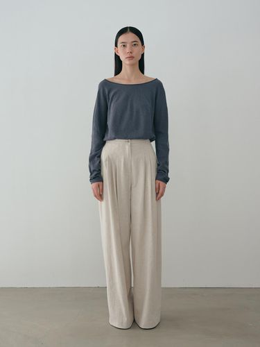 Cotton Roll Knit Top_Stormy Blue - MOIA - Modalova