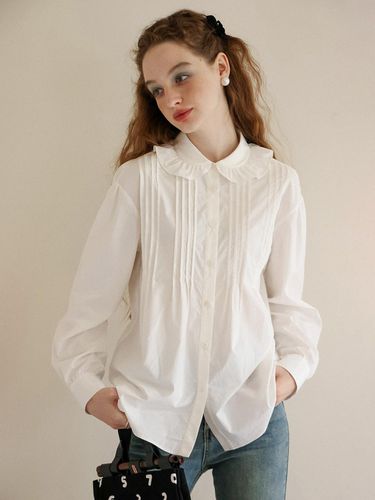 Little Doll Collar Pleated Shirt_White - Cest Moidew - Modalova