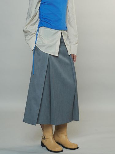 Classic Pleated Midi Skirt_Grey - Enor - Modalova