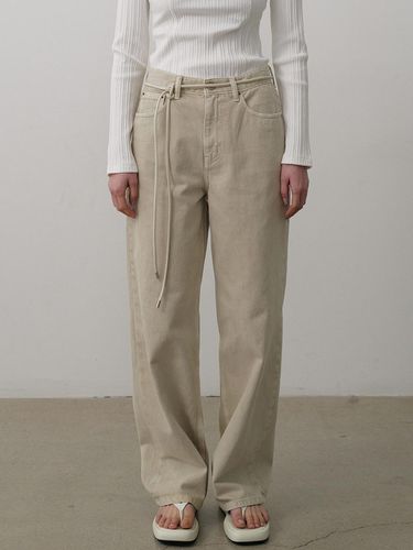 Straight Denim Pants_Washed Beige - RRACE - Modalova