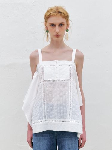 Eyelet Embroidered Cotton Top_White - KUME - Modalova