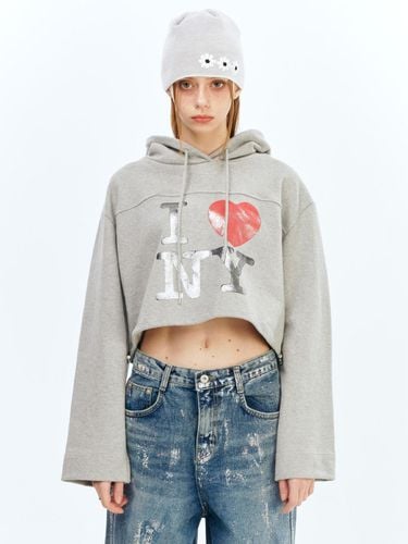 Crop Hoodie_Grey - The GREATEST - Modalova