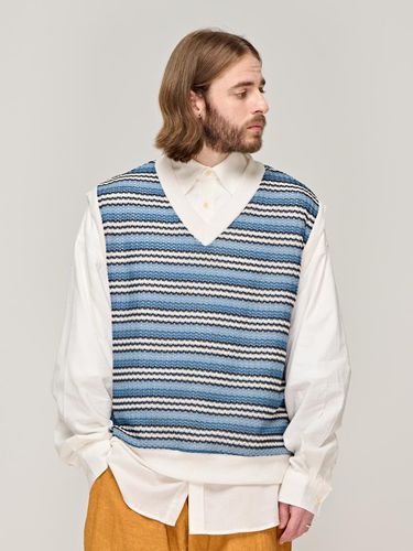 CB Stripe Knit Vest_Blue - CARGOBROS - Modalova