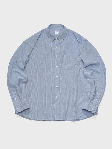 All Day Pin Stripe Shirt_Navy - TLEYOUNG - Modalova