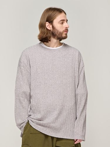 CB Ribbed Round Over Knit Sweater_Gray - CARGOBROS - Modalova