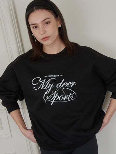 Lettering Logo Sweatshirt _ Black - DEAR MY DEER - Modalova