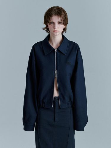 Harrington Blouson Jacket (Navy) - MARGESHERWOOD - Modalova